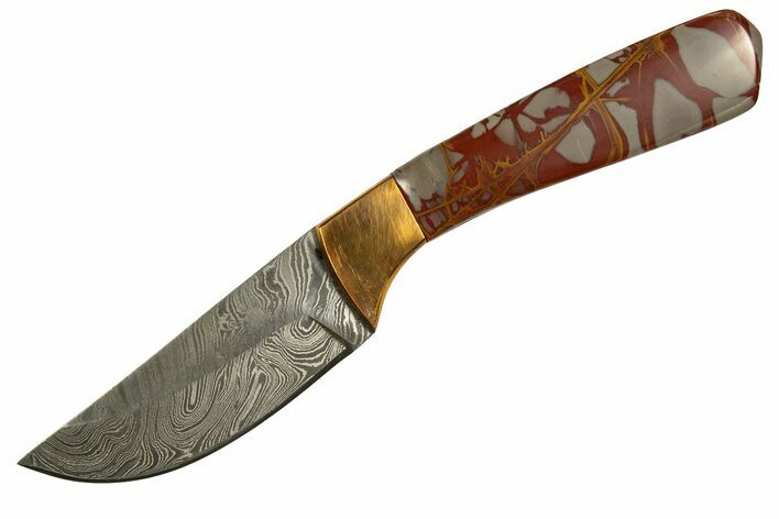 Knife With Noreena Jasper Inlays - Hand-Crafted In Utah #327619